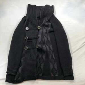 Style & Co Women's Knee Length‎ Hooded Knit Cardigan Black Small